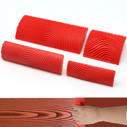 lenpestia 4 Pieces Wood Graining Tool Wood Grain Paint Tool Wood Grain Tool Kit Decorative Wood Grain Tools Wood Graining Tool Set Simulated Wood Grain Brushes for Wall Room Decoration