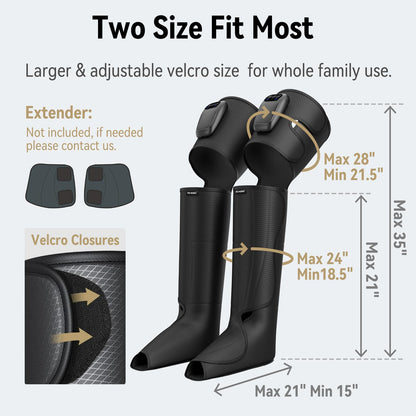 FIT KING Cordless Compression Boots Full Leg Compression Massager, Rechargeable Portable Foot and Calf Massager for Circulation, Pain Relief & Fast Recovery, No External Long Hoses | Gift for Mom