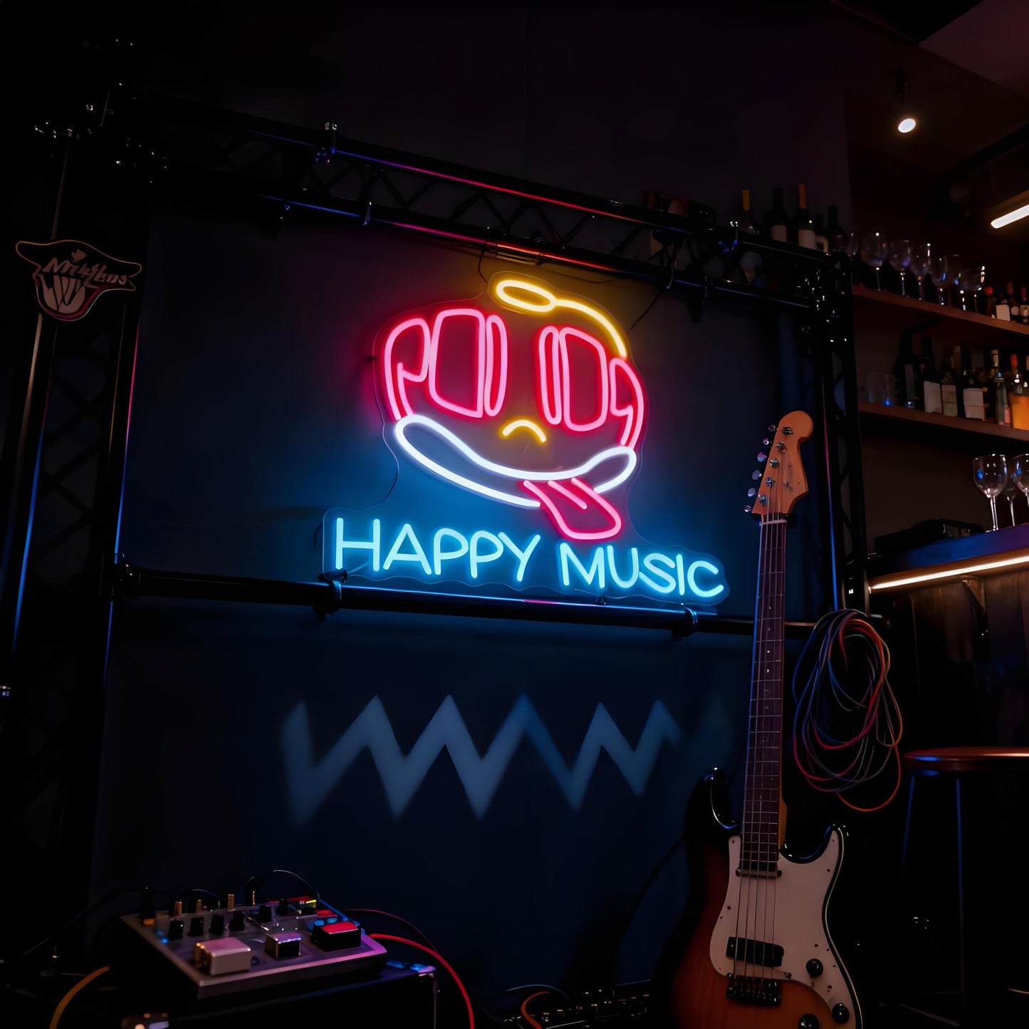 Neonawall Happy Music Neon Sign for Wall Decor Light Up Letters Business Led Sign Music Birthday Party Signs Led Decorative Night Signs Room Decorations Christmas Party Gifts for Bar Musician Studio