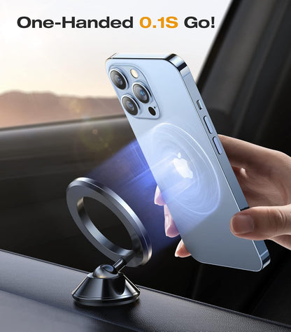 VICSEED 2025 Upgrade for MagSafe Car Mount, [Military-Grade] [High & Low Temp Resistance] Magnetic Phone Holder for Car Dashboard 360 Rotatable Car Phone Holder Mount for iPhone 17 Pro Max 16 15 14 13