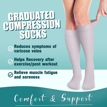 COOLOVER Compression Socks for Women and Men - Best for Circulation, Running, Athletic, Recover, Nurse, Travel