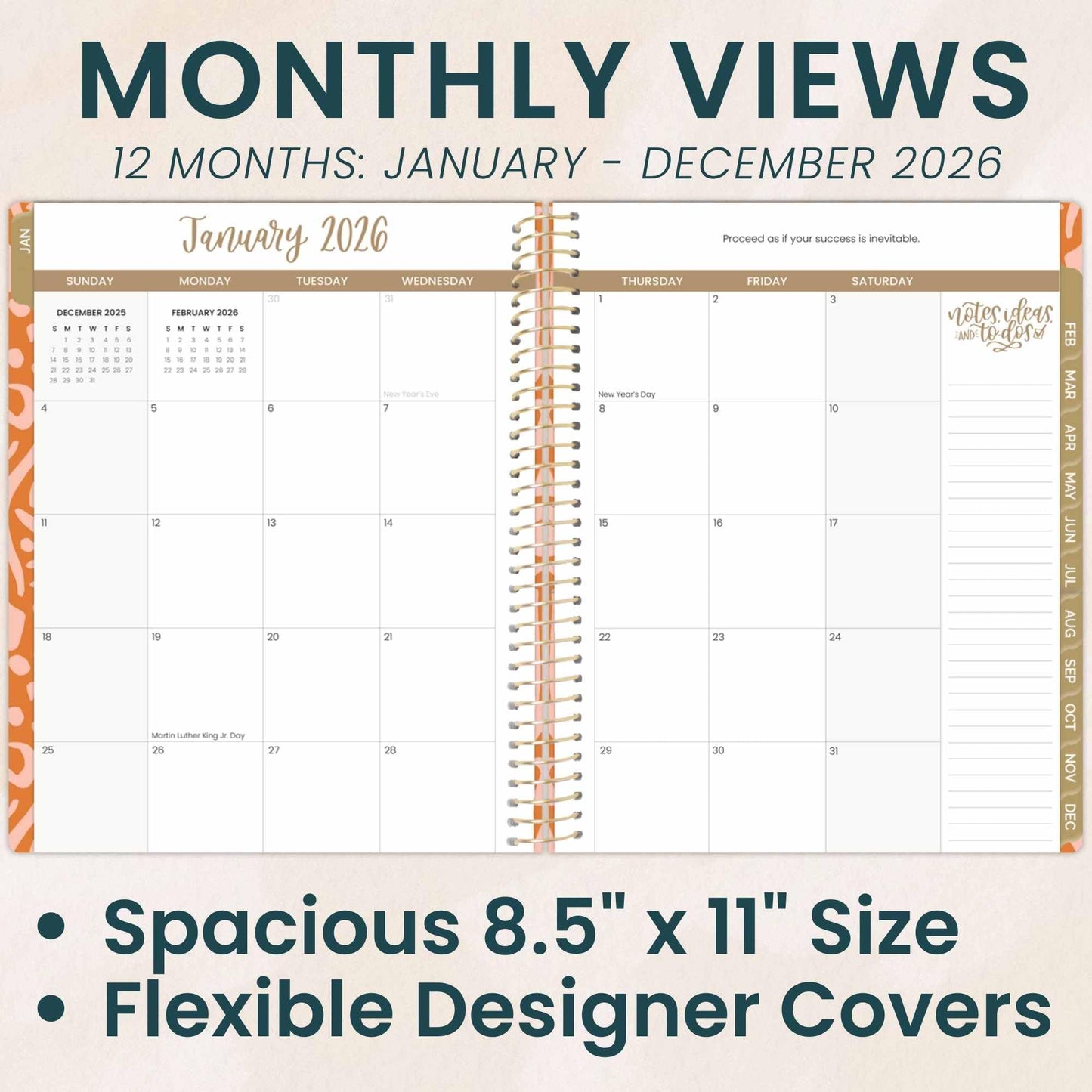 bloom daily planners 2026 Planner (January to December) - 8.5” x 11” Weekly & Monthly Dated Agenda Organizer Book with Stickers & Tabs - Flexible Soft Cover - Moments of Grace