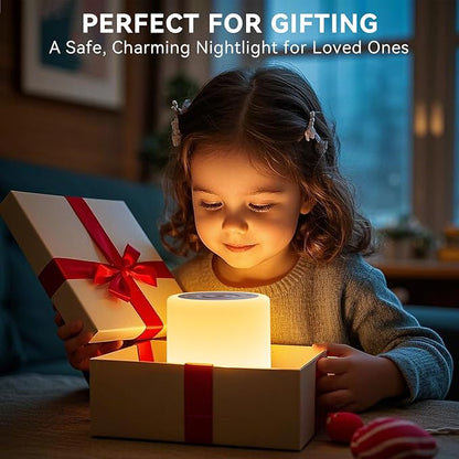 Auxmir Night Light for Kids Baby, Dimmable Touch Lamp for Nursery, 11 RGB Colors 5 Brightness, Portable Rechargeable Bedside Table Lamp for Nightstand, Kids Night Light for Bedroom Living Room