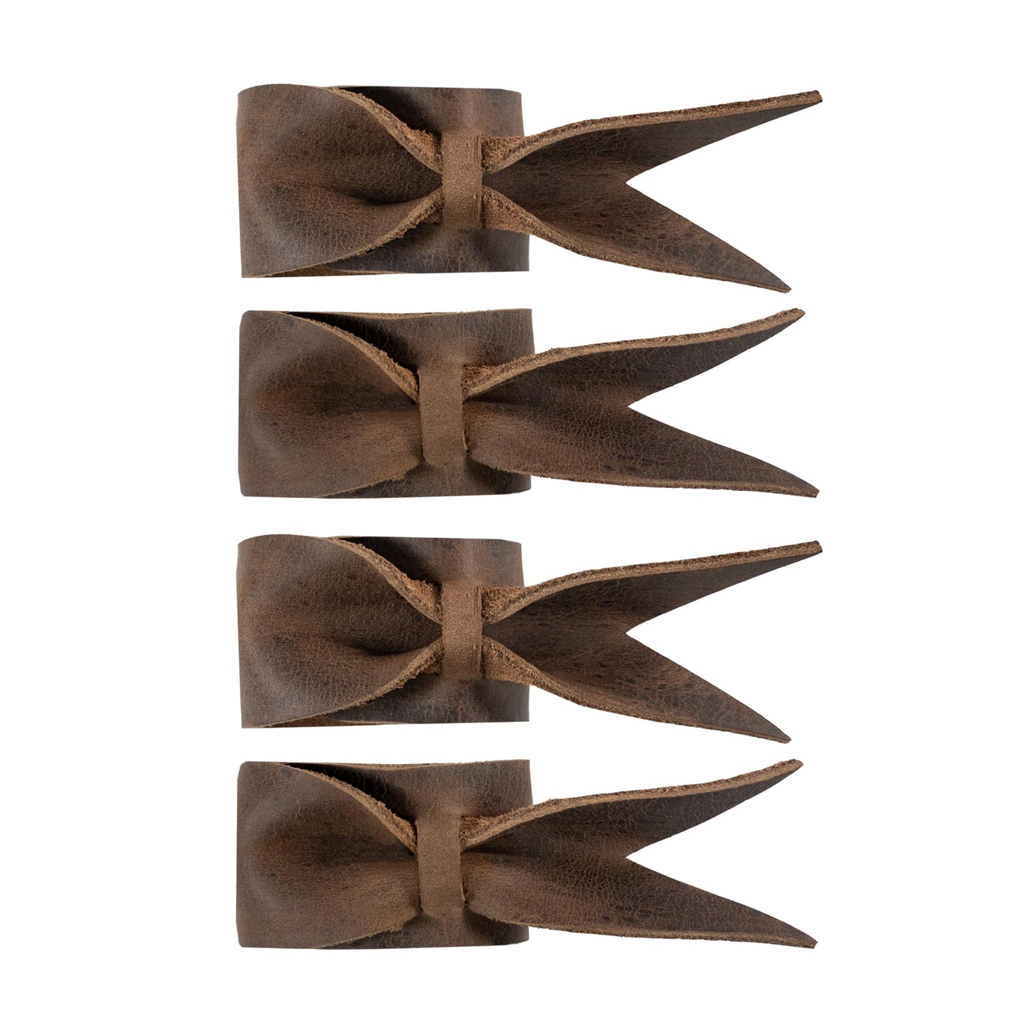 Hide & Groom, Set of 4 Leather Napkin Rings for Wedding Reception, Decoration, Napkin Holders for Dinner Parties, Full Grain Leather, Handmade, Bourbon Brown