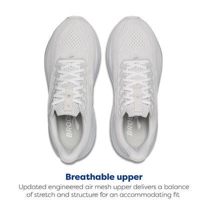 Brooks Women’s Ghost 17 Neutral Running Shoe - White/White/Grey - 9.5 Medium
