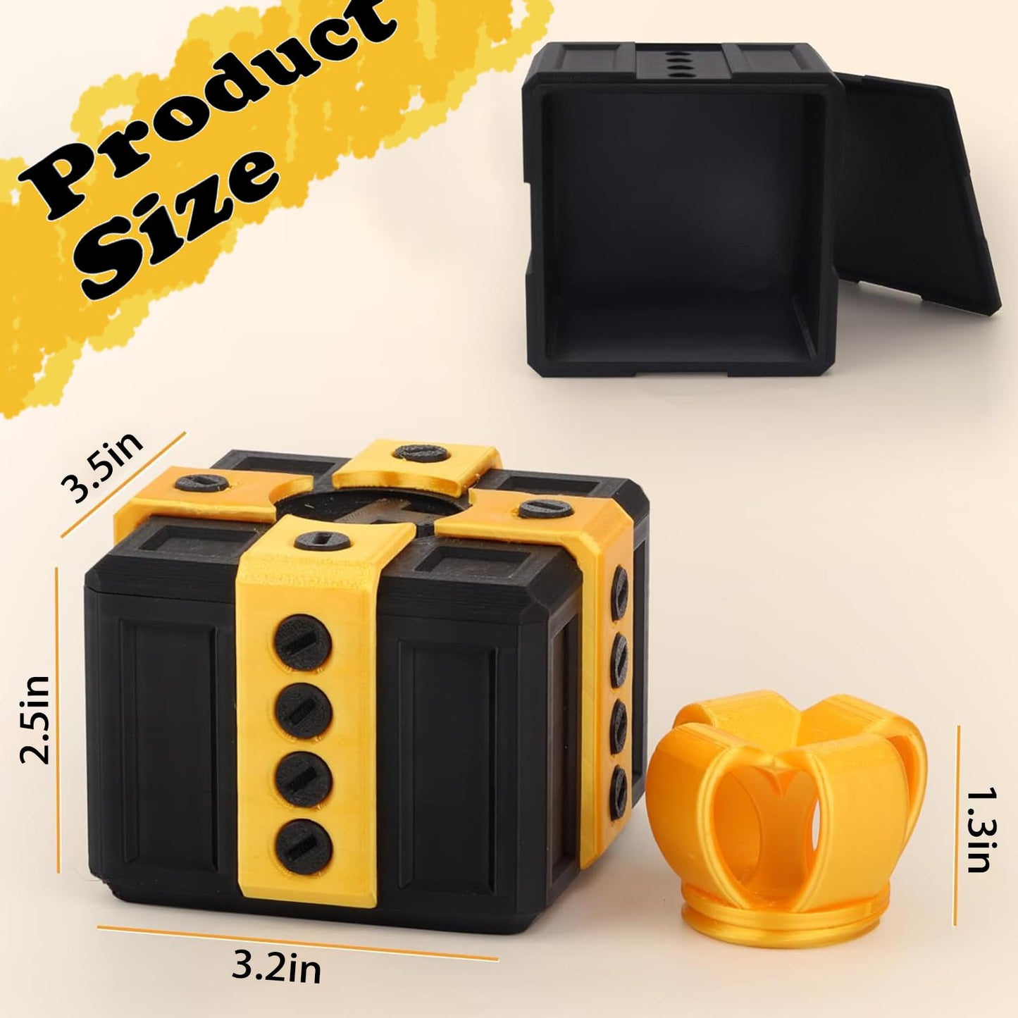 Annoying Gift Box with Screws, Annoying Present Prank Screw Box, Money Card Container Novelty Box, Take Apart Surprise Funny (Black-Yellow)