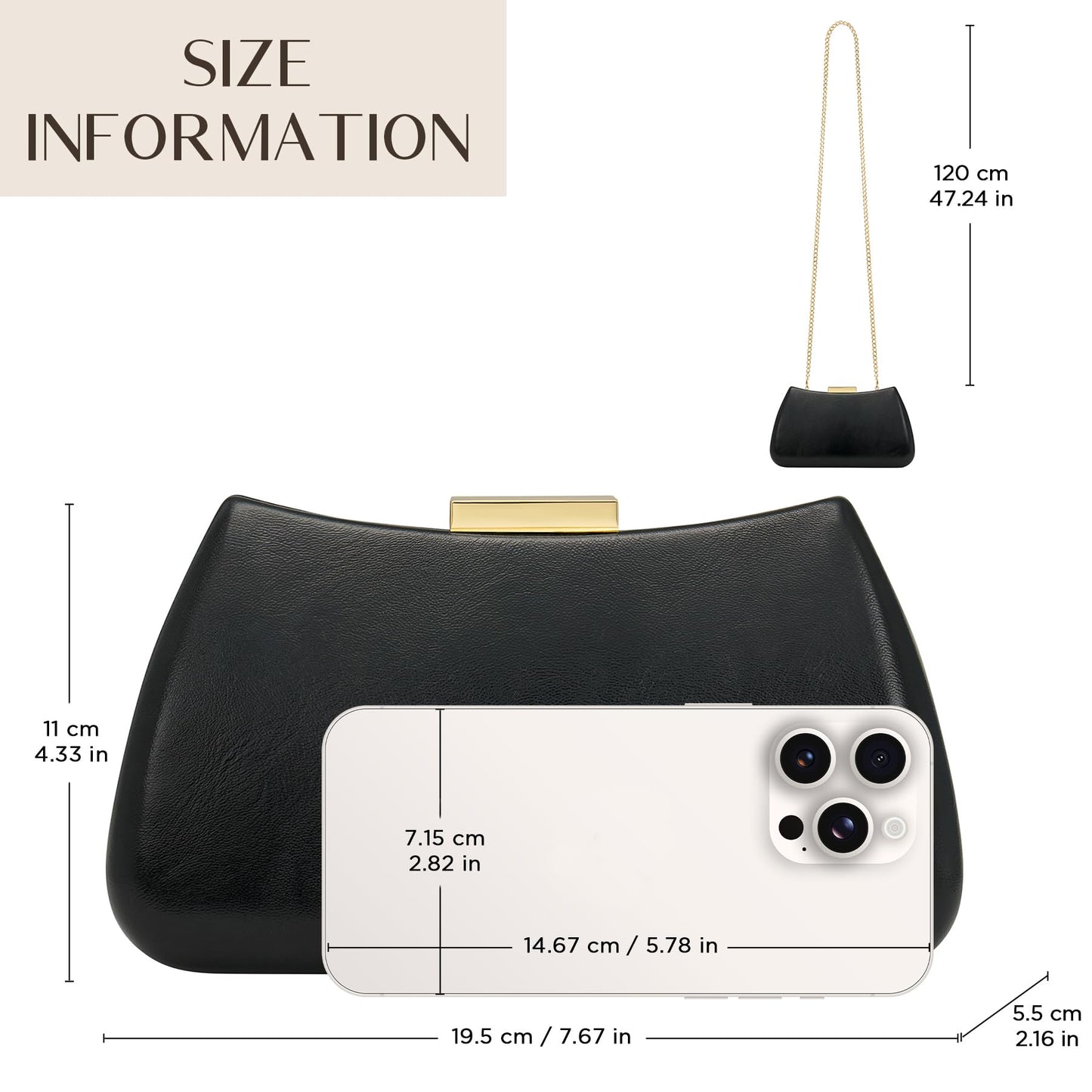 CHUNLI Dressy Clutch Purses for Women Formal PU Leather Bags Evening Clutch Handbag for Weddings, Proms, and Parties