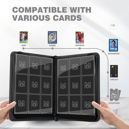 Trading Card Binder with 9 Side Loading Pocket Card Album Hold Up to 540 Cards PU Card Collection Binder, Collectible Albums Card Folder for MTG, TCG, Sports Cards