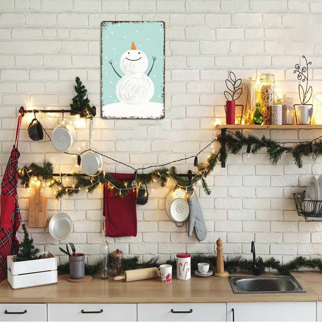 Vintage Christmas Metal Sign 8X12inch-Non Glare Matte Finish Tin Poster for Clear Viewing