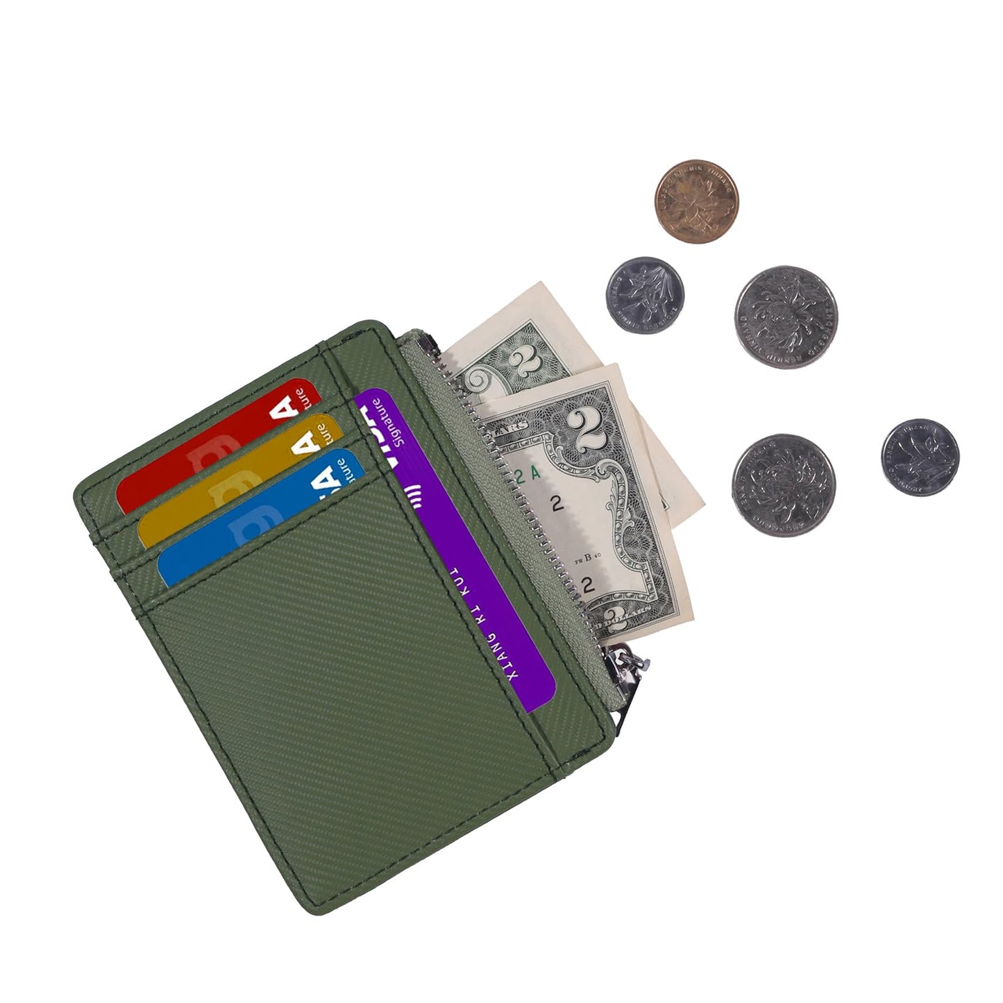 YOXIER Slim Minimalist Wallet, Front Pocket Wallets, RFID Blocking, Credit Card Holder for Men & Women (Matcha Green)