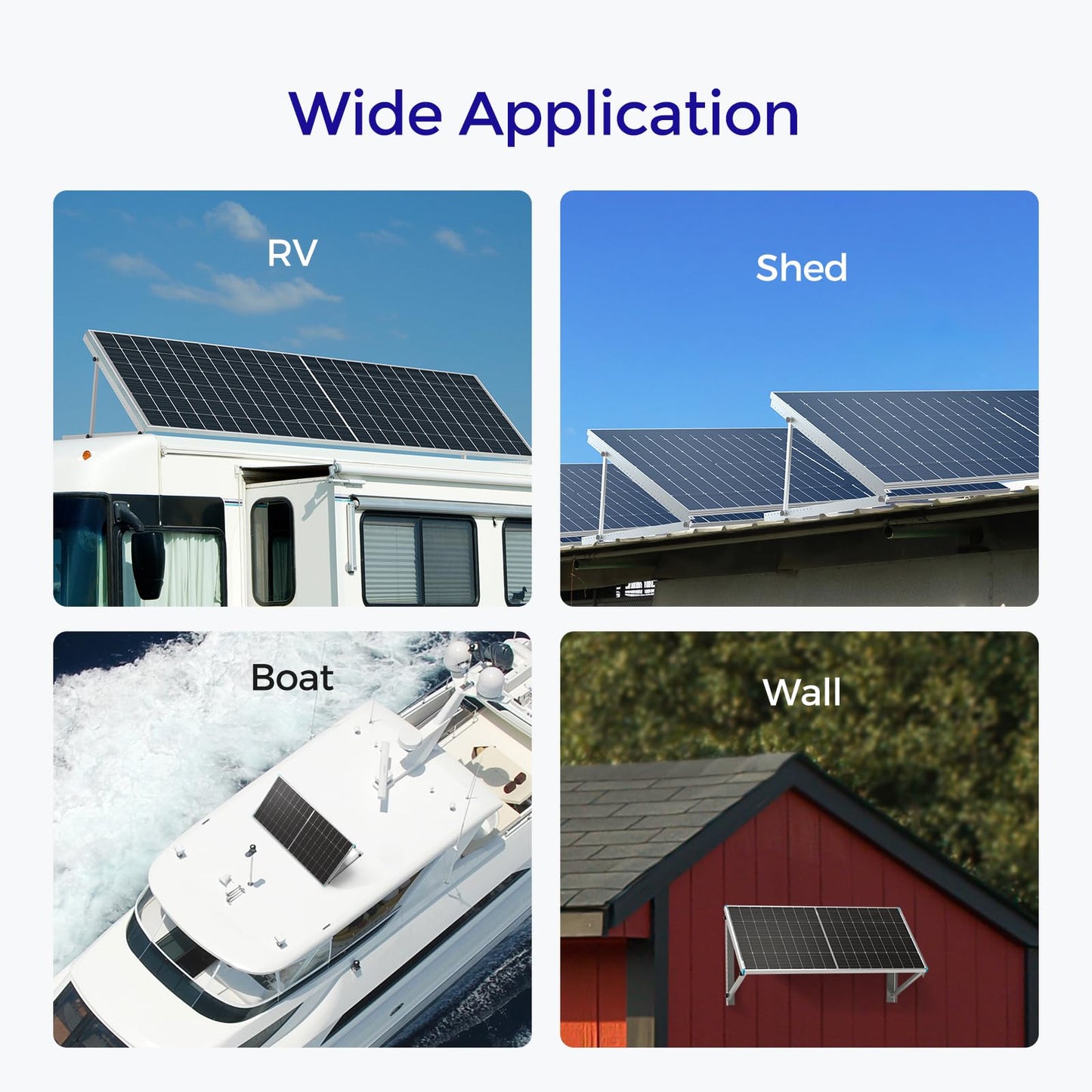 Renogy 28in Adjustable Solar Panel Mount Brackets, with Foldable Tilt Legs on Any Flat Surface for RV, Roof, Boat, Any Off-Grid Systems
