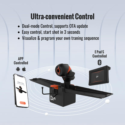 PONGBOT Table Tennis Robot with Net, Automatic Ping Pong Machine, E-Pad/APP Control, 396 Pre-Saved Ball Trajectories, Programmable Drills