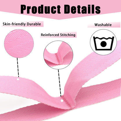 Stretching Strap Yoga Strap with Loops, Stretch Straps for Physical Therapy, Non-Elastic Exercise Strap for Pilates, Dance and Gymnastics with Workout Guide (Pink)