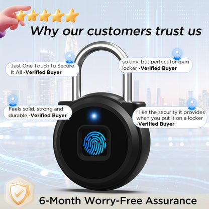 Fingerprint Lock, Dhiedas Gym Locker Lock with Fingerprint Bluetooth APP, Biometric Finger Print Padlock with Keyless, Waterproof Smart Padlock for Locker School Suitcase Cabinet Storage