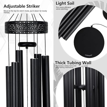 Vanquer Large Wind Chimes for Outside Deep Tone - 48'' Wind Chimes Outdoor Clearance, Deep Tone, Windchimes Outdoors, Memorial, Sympathy Gift, Garden Patio Yard, Home Décor