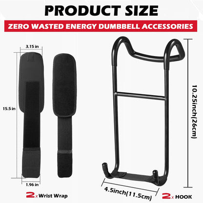 Upgraded 2-Pack Dumbbell Spotter Hooks, 250 lbs Load Capacity Heavy Duty Dumbbell Hooks for Bench Press, Chest & Shoulder Workouts with Wrist Straps