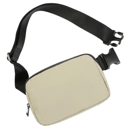 ODODOS Unisex Mini Belt Bag with Adjustable Strap Small Fanny Pack for Workout Running Traveling Hiking, Black