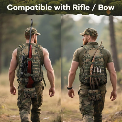 Hunting Backpack - Waterproof 35L Tactical Pack with Rain Cover | Camo Design for Men & Women