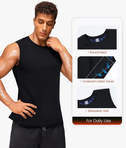 Sauna Suit for Men - Sleeveless Sweat Vest for GYM Workout | Lightweight & Comfortable