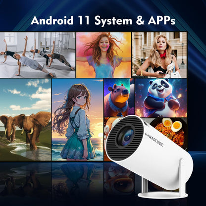 Magcubic HY300PRO Mini Projector with WiFi and Bluetooth, 4K Support Smart Portable Projector Auto Keystone , Air Mouse Remote, Voice Control, 180 Degree Rotation, Home Video Proyector Android 11