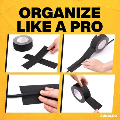 Heavy Duty Gaffers Tape - Easy to Rip, Residue-Free, Matte Finish | Black, 2" x 30 Yards