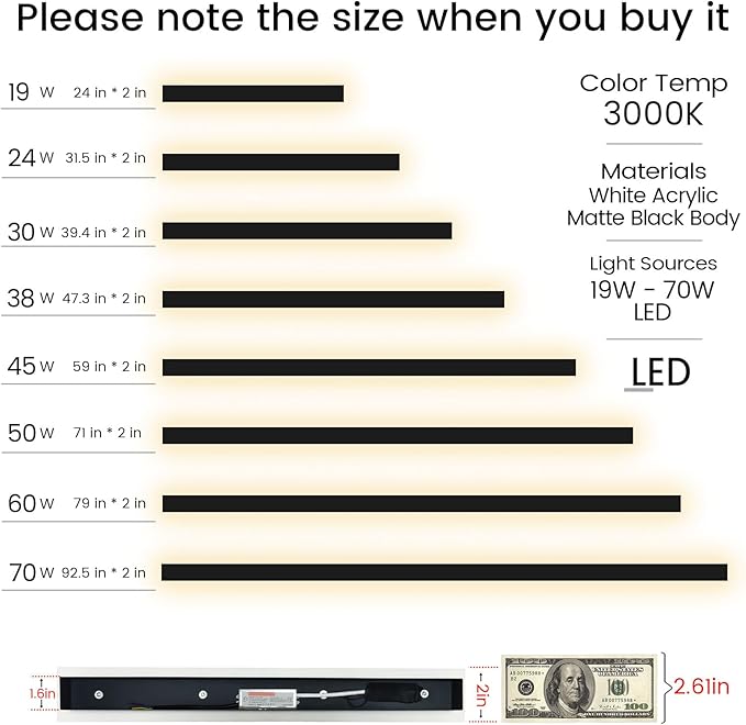 31 Inch Outdoor Wall Lights Set of 2, Long Modern Wall Sconce LED IP65 Waterproof Outdoor Wall Lamp 3000K Modern Wall Mount Exterior Light Fixture for House Garage