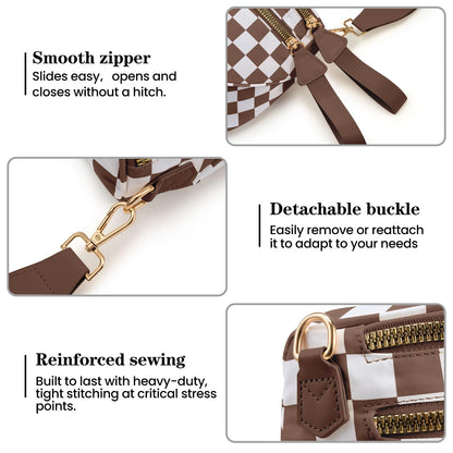 Nylon Crossbody Bags Bum Bag for Women Large Sling Bag Purse with Adjustable Strap（Black）