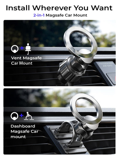 LISEN for MagSafe Car Mount iPhone 17 Car Accessories for Men Women Interior,Magnetic Phone Holder for Car [95% Increase Magnetic] Truck Vent Phone Mount 2X Mat Fit GPS iPhone 17 Pro Max Air 16 15