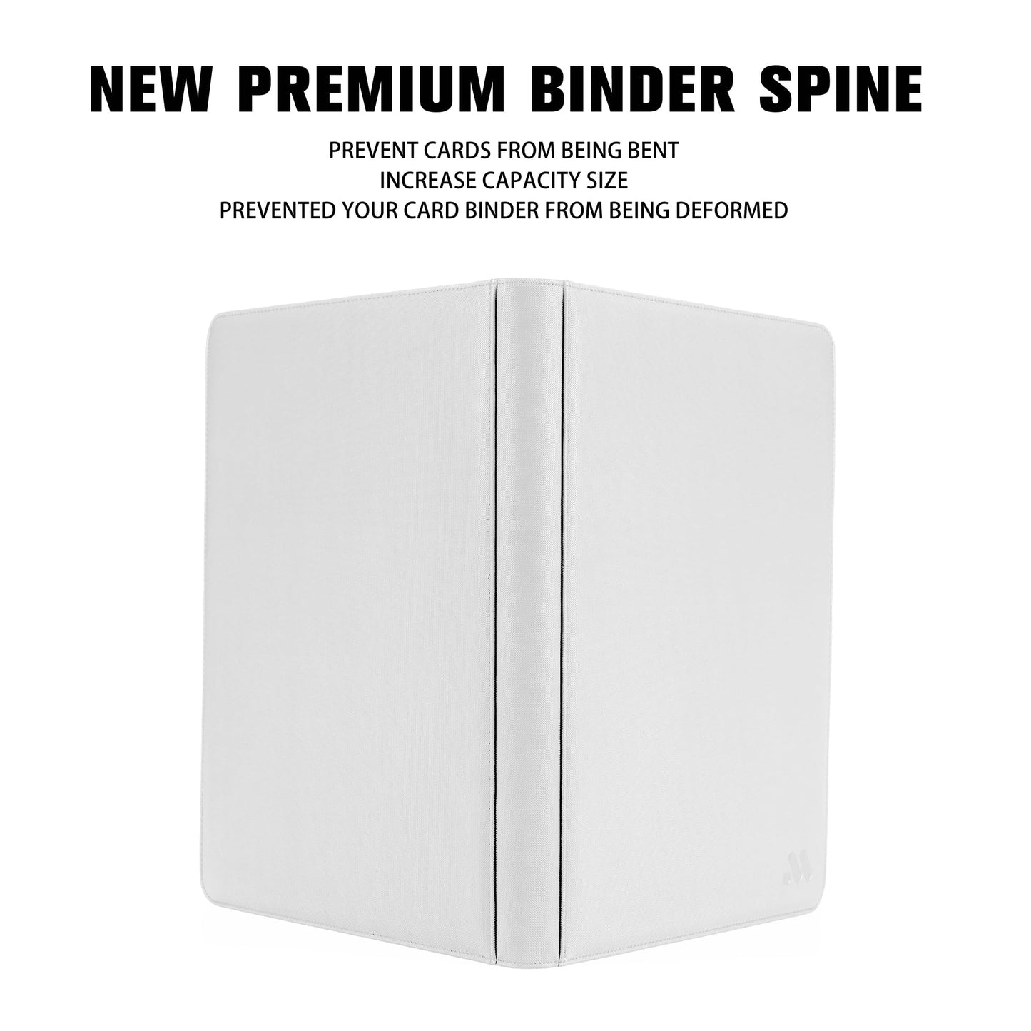 MORABTO Premium 1000+ Pockets Card Binder,16 Pockets Card Binder Ringless Side Loading Trading Card Album Folder for TCG -White