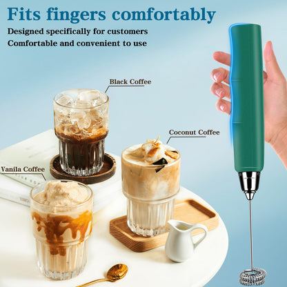 Milk Frother Handheld for Coffee, Electric Whisk 3 Speed Adjustable, Drink Mixer with Stainless 3 Whisks, Rechargeable Hand Frother Wand, Foam Maker for Latte Cappuccino Matcha Egg Silver