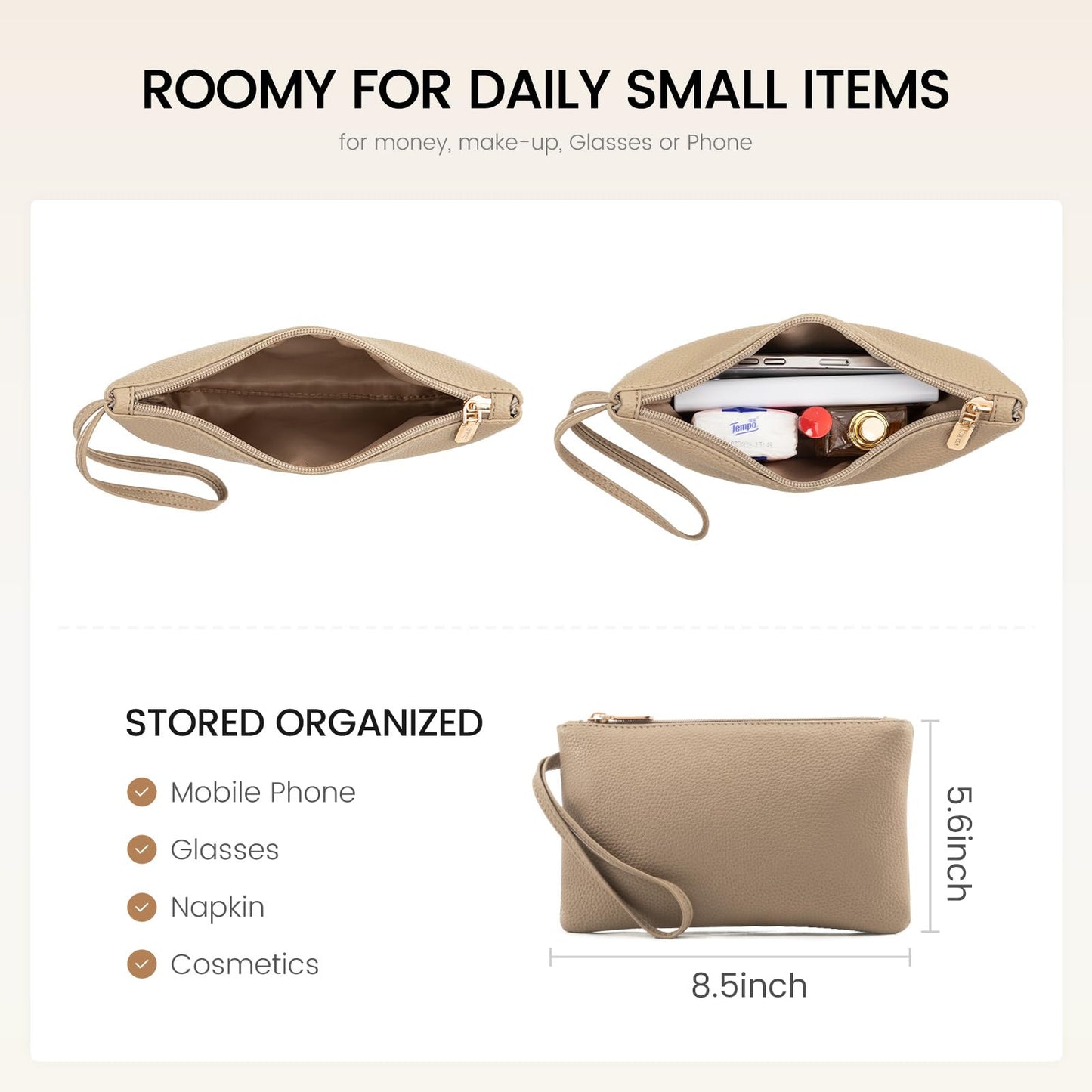 LOVEVOOK Laptop Tote for Women - 15.6 Inch Faux Leather Laptop Bag with Clutch, Large Capacity Office Purse Computer Briefcase for Casual Business Travel,Sandy