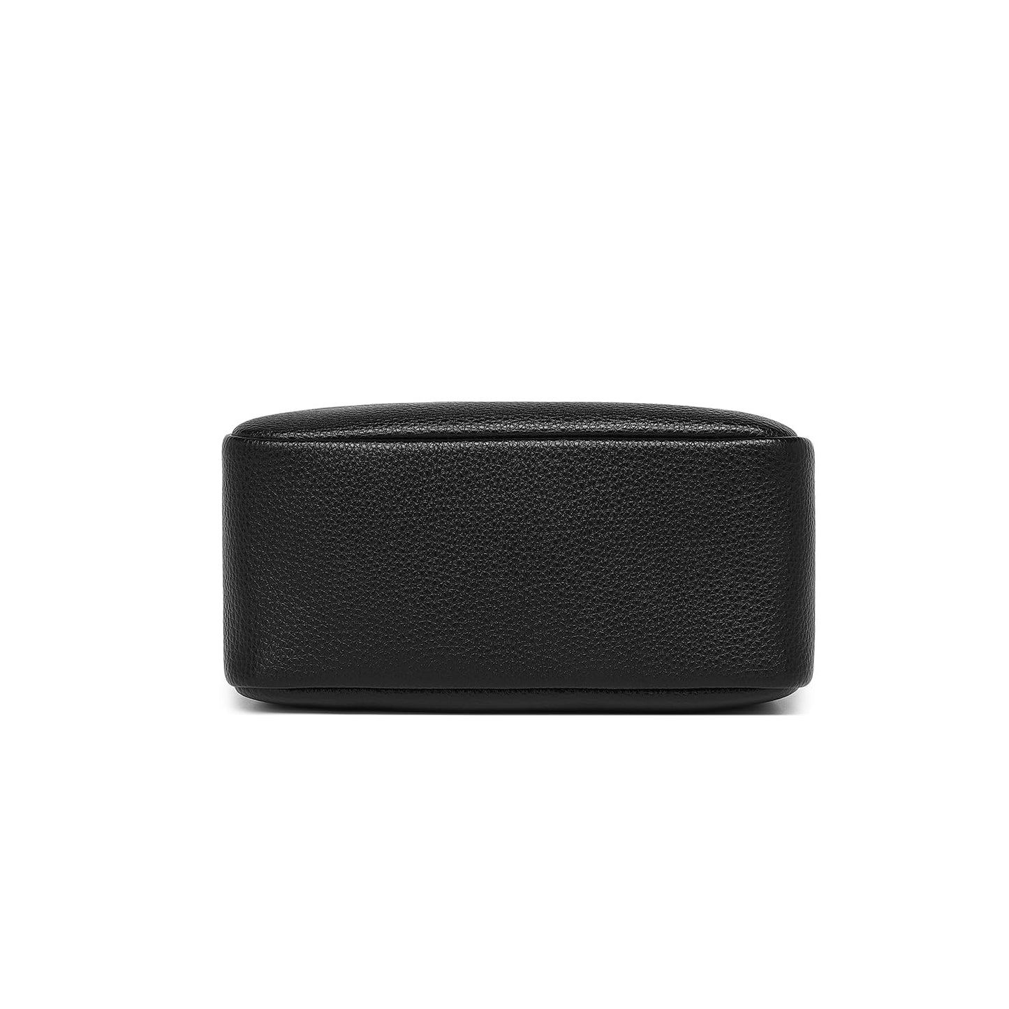 YONBEN PU leather Organizer Bag Lightweight Cosmetic Bag with Ring Clasp Perfect Travel Makeup Bag for Women (Black/PU)