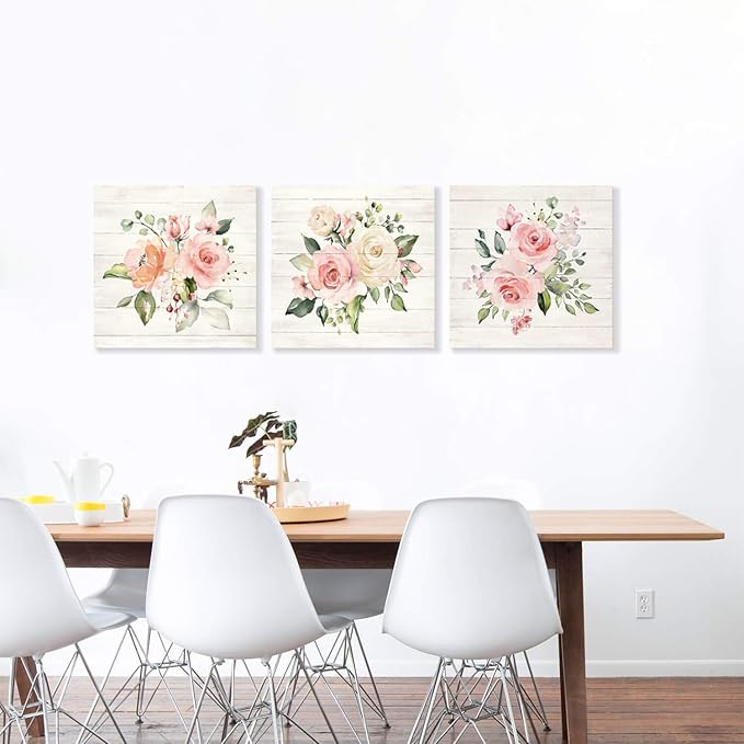 Hardy Gallery Nature Picture Floral Arts Paintings: Bloom Antique Roses Bouquet Graphic Artwork Print on Wrapped Canvas For Walls