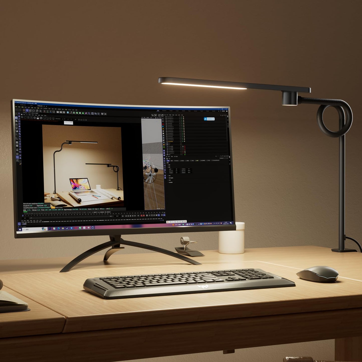 Honeywell HJ2 Sunturalux™ Clamp LED Desk Lamp, CRI≥97 Full-Spectrum Eye-Caring Light, 3 Color Modes & Stepless Dimming, 16" Flexible Gooseneck for Reading, Home Office, Art Creation (Black)