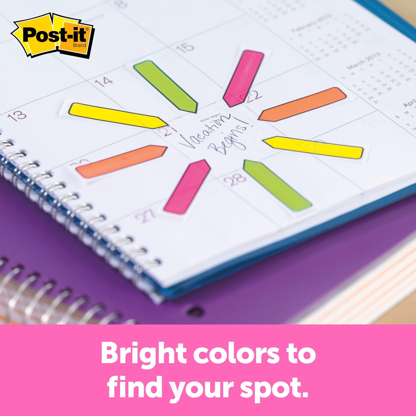 Post-it Message Flags, Sign and Date, 30/Dispenser, 4 Dispensers/Pack, .47 in Wide, Assorted Colors (684-SD) (3 Pack)