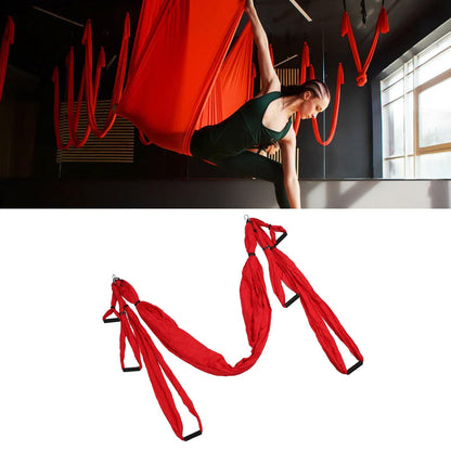 Aerial Yoga Swing Set Adjustable Increase Flexibility Yoga Hammock Yoga Inversion Tool Anti Yoga Sling Suspension Flying Trapeze for Physical Exercise (Red)