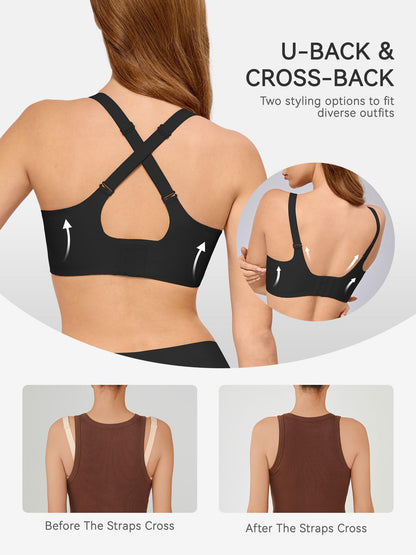 LUCKMEEY Bras for Women No Underwire Wireless Bras - Seamless Push Up Full Coverage Bralettes Comfortable Everyday Bra