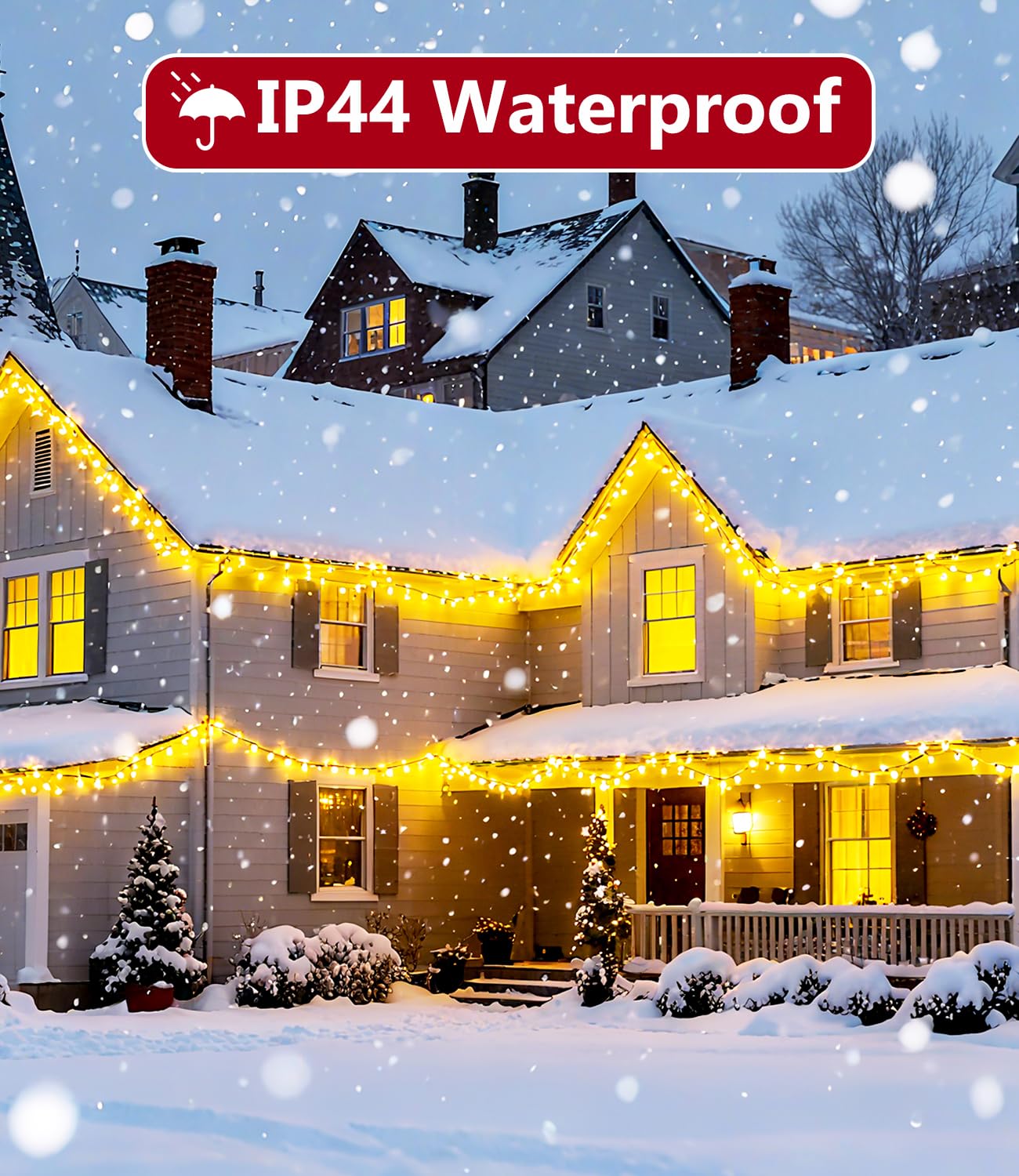 RiderVibe 82FT 1000LED Warm White Christmas Lights Outdoor with 8 Modes, IP44 Waterproof Plug in Christmas Tree Light Fairy String Lights for Christmas, Patio, Garden, Indoor Outdoor Decor