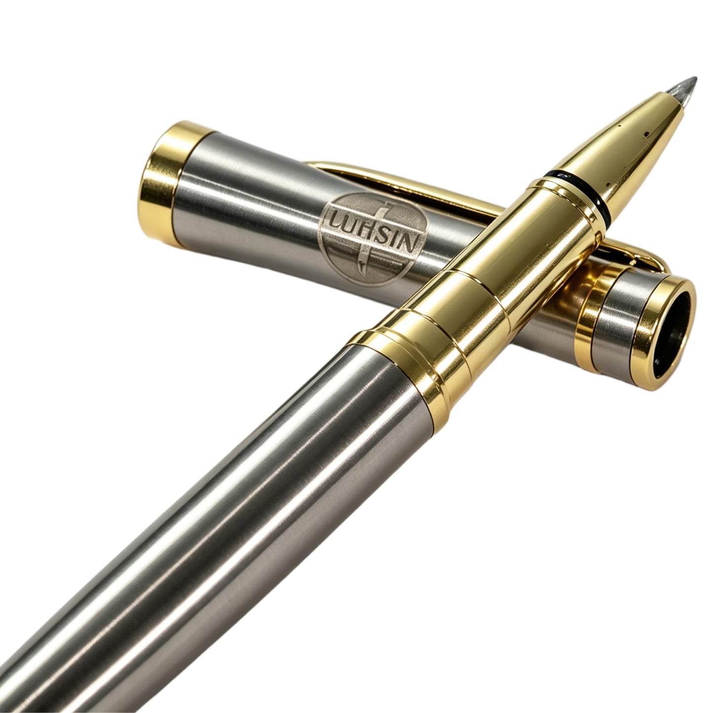 LUHSIN Black Lacquer Rollerball Pen - Premium Luxury Writing Pen (Gold)