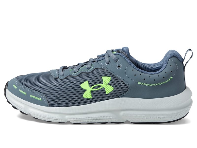 Under Armour Men's Charged Assert 10 Shoes, (101) Gravel/Gravel/Lime Surge, 11 X-Wide