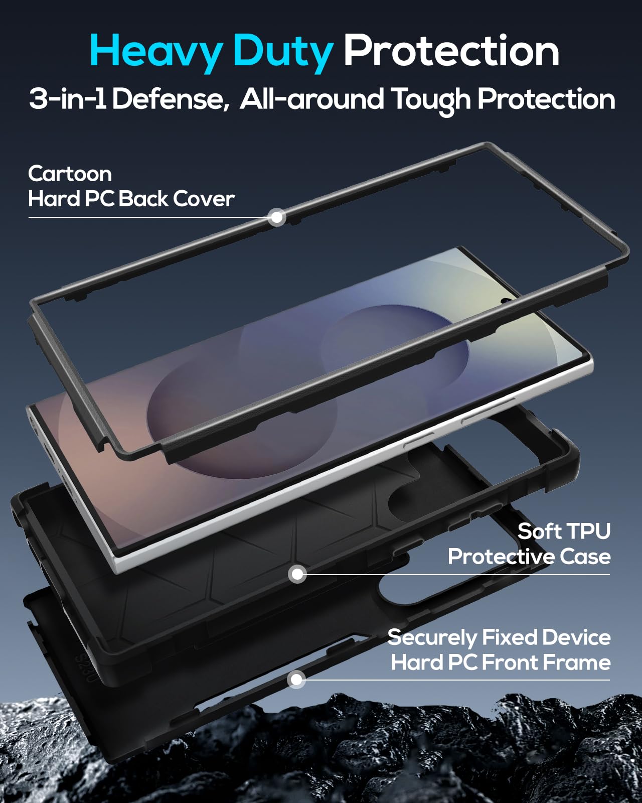 LISEVO Heavy Duty for Samsung Galaxy S24 Ultra Case - Compatible with MagSafe Shockproof Protective Rugged Magnetic Men Military Grade Shock Drop Proof Phone Cover Funda for S24 Ultra Case, Don’t Care