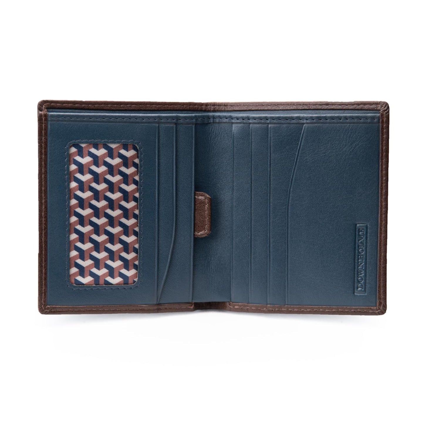 Downholme Men's Bifold Slim Silhouette Leather Wallet (Chestnut Brown)