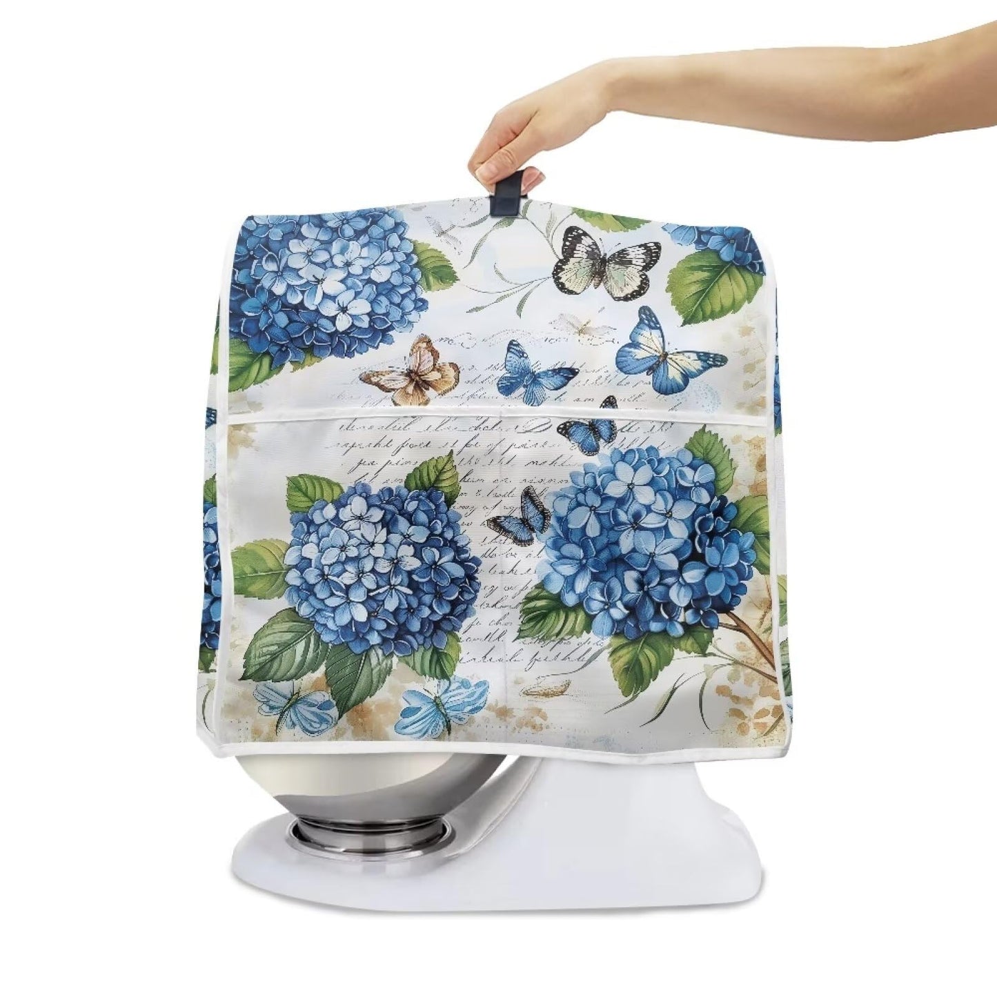 HUISEFOR Butterfly Stand Mixer Cover 4.5-5 Quart Hydrangea Floral Kitchen Appliance Dust Cover Universal for Air Fryers, Coffee Makers Pressure Cooker Mixer Parts & Accessories