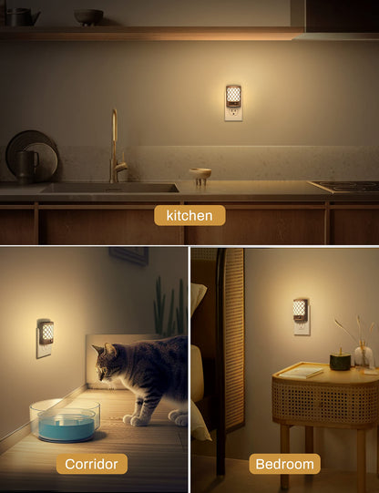 Night Light, Nights Lights Plug Into Wall [2 Pack], Plug in Night-Light, Nightlight, Dusk to Dawn Sensor, Adjustable Brightness Nightlights for Bathroom, Hallway, Stairway, Soft White
