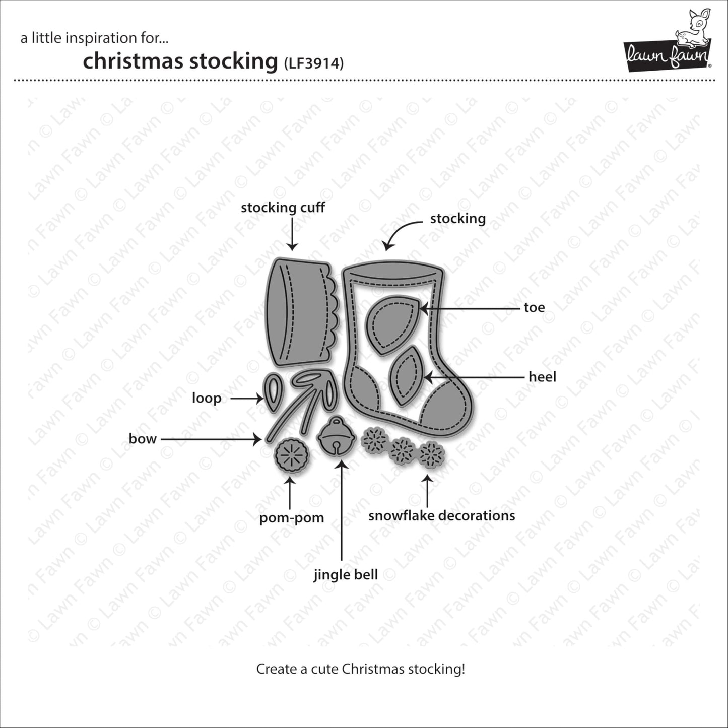 Lawn Fawn LF3914 Christmas Stocking Stand-Alone Die