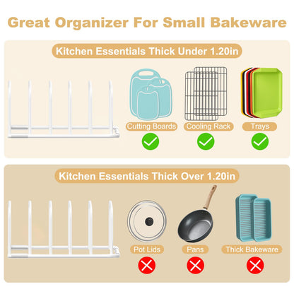 Cutting Board Organizer, [2-Pack] Cutting Board Holder Rack Baking Cookie Pan Sheets Cooling Small Racks Storage Stand for Kitchen Cabinet Countertop Bakeware Organizer 7.87 x 7.24 x 3.28 in