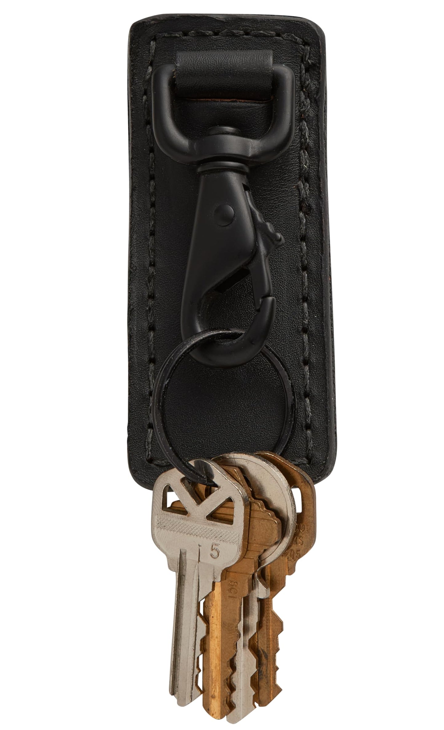 JAY-PEE Genuine Leather Key Ring Holder with Steel Belt Clip – Comfort-Backed Highride Keyring Fits 2.25″ Duty Belts