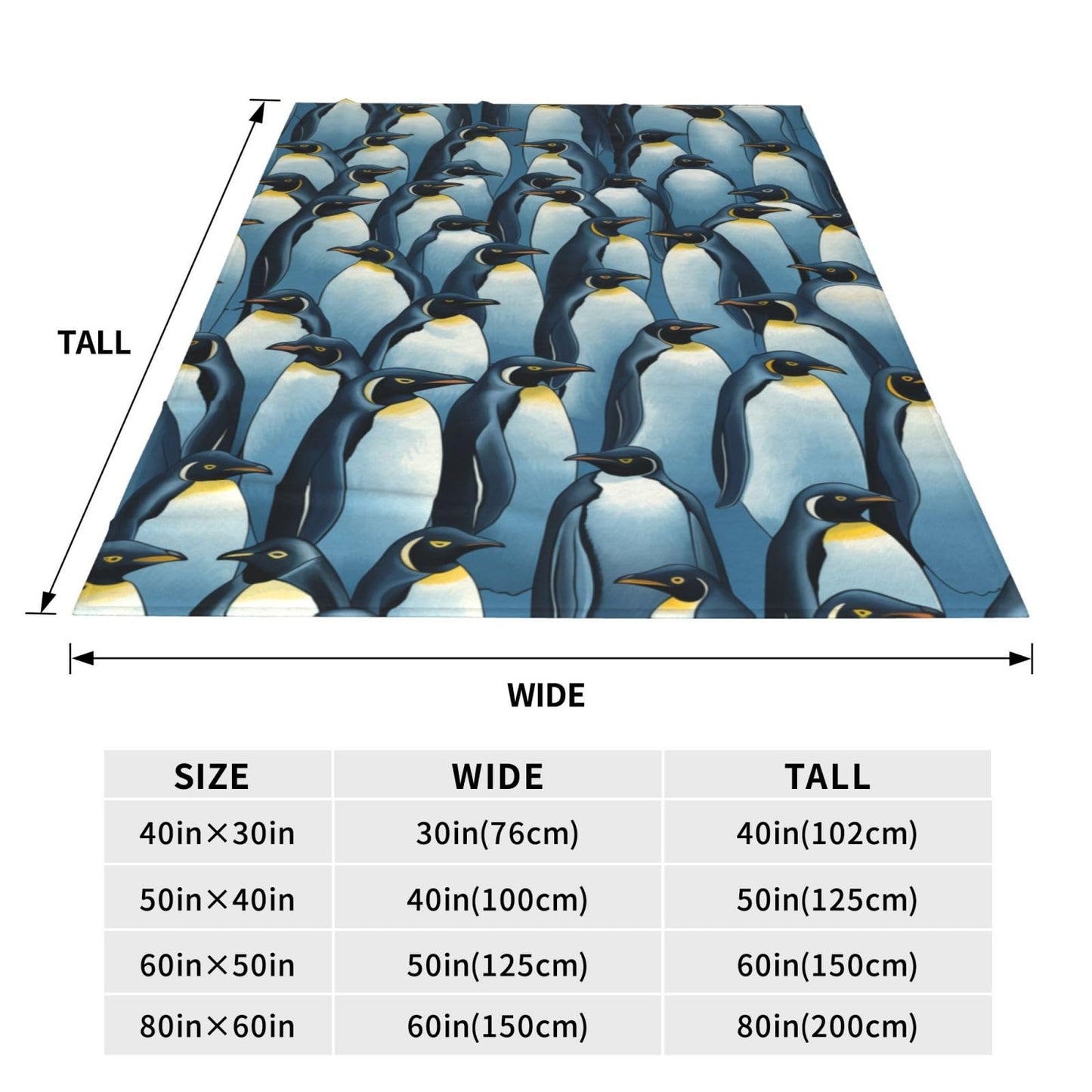 amepay Antarctic Penguins Blanket Gifts for Kids Adults Cartoon Flannel Throw Blankets for Home Couch Bed Sofa Soft Fuzzy Lightweight Decor All Season 60x50 Inches
