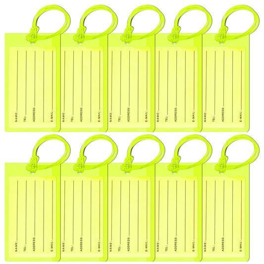 10 Pack Luggage Tags for Suitcases, Airplane Travel Essentials for Flying, International Travel Must Haves, and Luggage Accessories by Sodsay