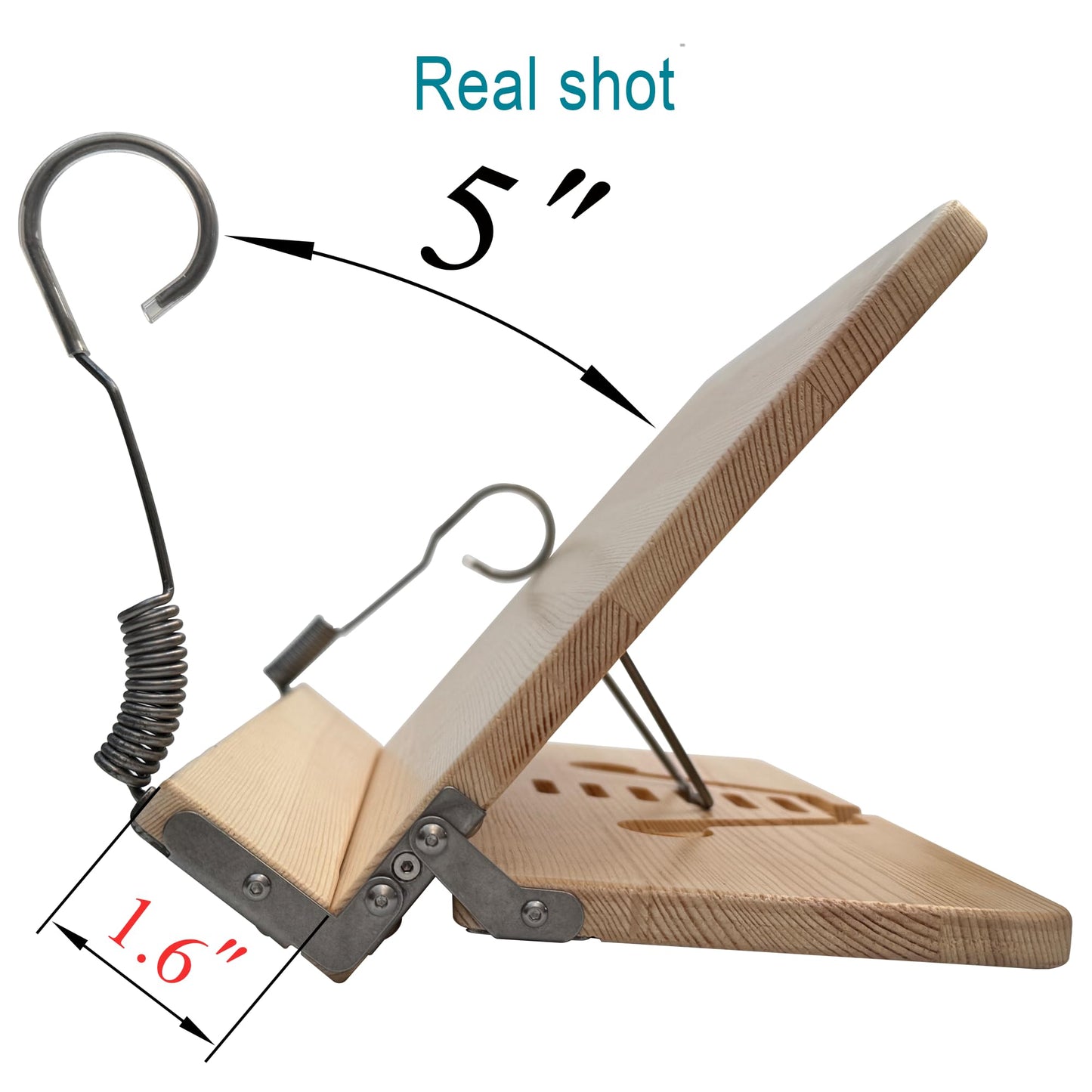 WUSUBUFU Book Stand, Cookbook Stand, (Solid Wood Construction with Anti-Cracking Design, Stainless Steel Hardware)